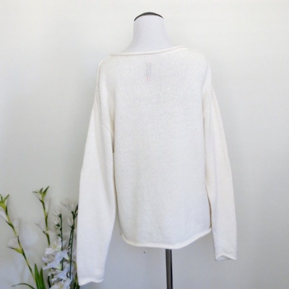 NEW Plenty by Tracy Reese Knit Sweater Fringe CLIPPED PULLOVER M - Picture 4 of 7